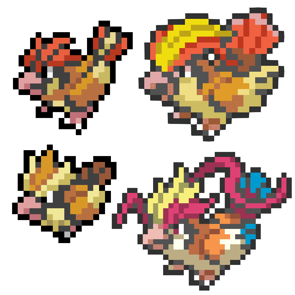 Pidgey - Pidgeot (016-018) Spearow - Fearow (021-022) Perler Art