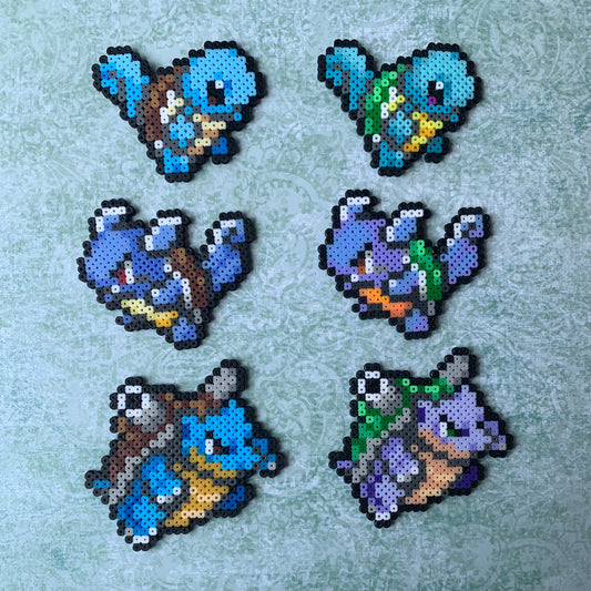 Squirtle - Blastoise (007-009) Perler Art